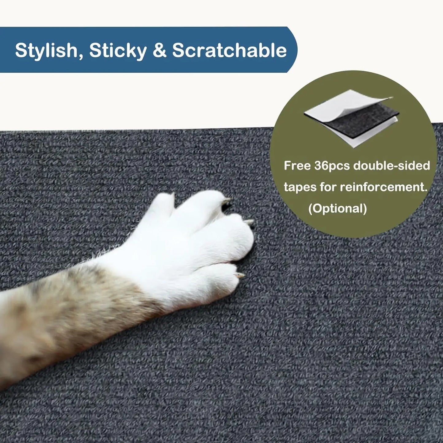 Wall Self-Adhesive Anti Cat Scratch Sofa DIY Cats Scratch Protection Paws Sharpen Trimmable Carpet Cats Scratch Board 