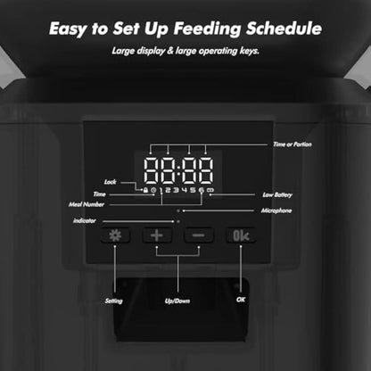 271oz Automatic Dog Feeders with Key Contol SUS304 ABS Large Capacity Furpipi Pet Smart Feeder Automatic Cat Dog Food Dispenser