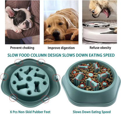 Slow Feeder Dog Bowl Anti-choking Slow Feeding Bowls for Dogs Anti-slip Pet Slow Eat Dishes Puzzle Bowls for Small Medium Dogs