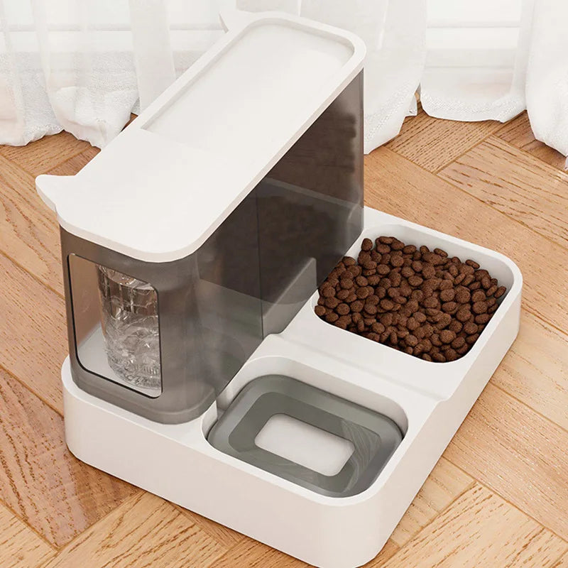 Automatic Feeder Cat Dog Food Bowl with Water Fountain Pet Items Large Capacity Raised Stand Dish Bowl for Cat Drinker