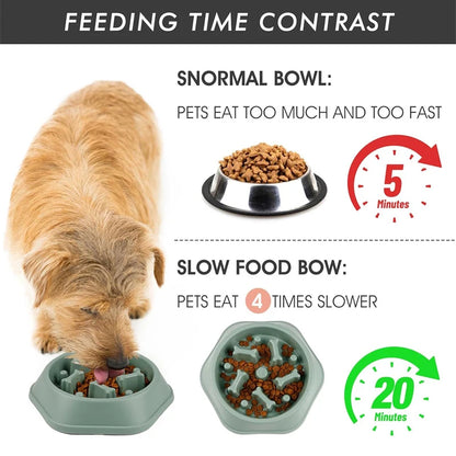 Slow Feeder Dog Bowl Anti-choking Slow Feeding Bowls for Dogs Anti-slip Pet Slow Eat Dishes Puzzle Bowls for Small Medium Dogs