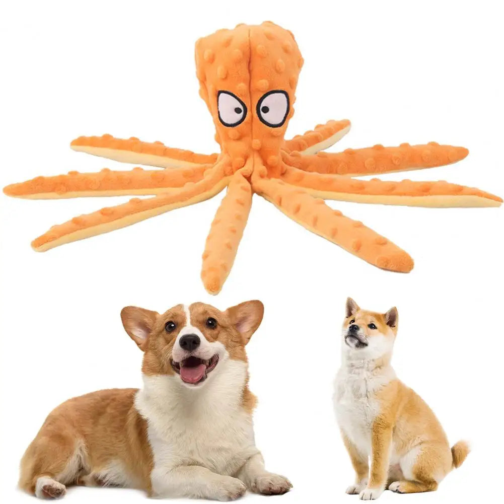 Dog Toy Bite Resistant Plush Safe Octopus Puppy Toy for Home