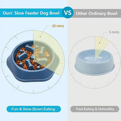 Slow Feeder Dog Bowl Anti-choking Slow Feeding Bowls for Dogs Anti-slip Pet Slow Eat Dishes Puzzle Bowls for Small Medium Dogs