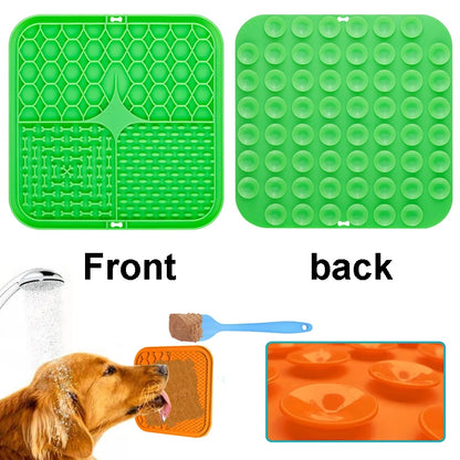 Pet Lick Silicone Mat Dogs Pet Slow Food Plate for Dog Bathing Distraction Silicone Dog Sucker Food Training Dog Feeder Supplies