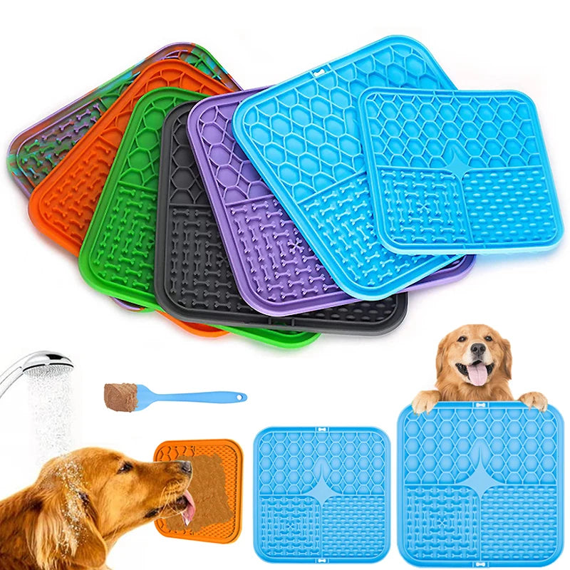 Pet Lick Silicone Mat Dogs Pet Slow Food Plate for Dog Bathing Distraction Silicone Dog Sucker Food Training Dog Feeder Supplies