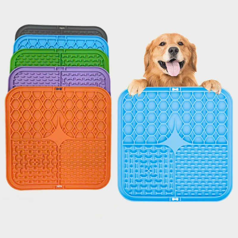 Pet Lick Silicone Mat Dogs Pet Slow Food Plate for Dog Bathing Distraction Silicone Dog Sucker Food Training Dog Feeder Supplies