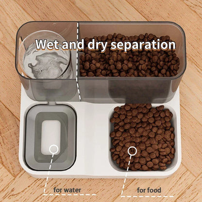 Automatic Feeder Cat Dog Food Bowl with Water Fountain Pet Items Large Capacity Raised Stand Dish Bowl for Cat Drinker