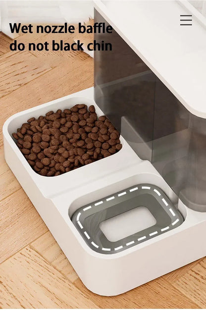 Automatic Feeder Cat Dog Food Bowl with Water Fountain Pet Items Large Capacity Raised Stand Dish Bowl for Cat Drinker